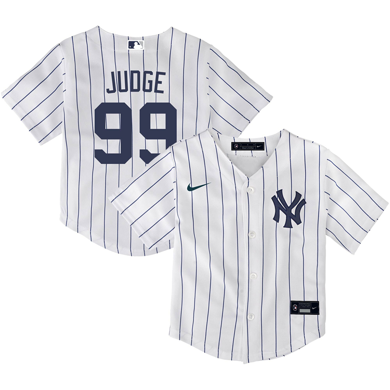2020 MLB Toddler New York Yankees #99 Aaron Judge Nike White Home 2020 Replica Player Name Jersey 1->youth mlb jersey->Youth Jersey